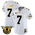 Women's Oregon Ducks 2024 Forever Gang Green & BIG Patch Gold Vapor Limited Jersey - All Stitched - White Gold, Evan Stewart