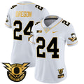 Women's Oregon Ducks 2024 Forever Gang Green & BIG Patch Gold Vapor Limited Jersey - All Stitched - White Gold, Oregon