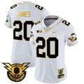 Women's Oregon Ducks 2024 Forever Gang Green & BIG Patch Gold Vapor Limited Jersey - All Stitched - White Gold, Jordan James