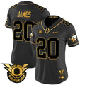 Women's Oregon Ducks 2024 Forever Gang Green & BIG Patch Gold Vapor Limited Jersey - All Stitched - Black Gold, Jordan James