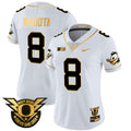 Women's Oregon Ducks 2024 Forever Gang Green & BIG Patch Gold Vapor Limited Jersey - All Stitched - White Gold, Marcus Mariota