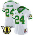 Women's Oregon Ducks 2024 Forever Gang Green & BIG Patch Vapor Limited Jersey - All Stitched - White, Oregon