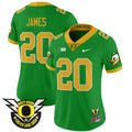 Women's Oregon Ducks 2024 Forever Gang Green & BIG Patch Vapor Limited Jersey - All Stitched - Green, Jordan James