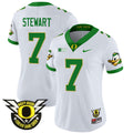 Women's Oregon Ducks 2024 Forever Gang Green & BIG Patch Vapor Limited Jersey - All Stitched - White, Evan Stewart