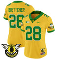 Women's Oregon Ducks 2024 Forever Gang Green & BIG Patch Vapor Limited Jersey - All Stitched - Gold, Bryce Boettcher