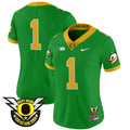 Women's Oregon Ducks 2024 Forever Gang Green & BIG Patch Vapor Limited Jersey - All Stitched - Green, #1 Team