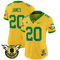 Women's Oregon Ducks 2024 Forever Gang Green & BIG Patch Vapor Limited Jersey - All Stitched - Gold, Jordan James
